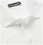 Dolce & Gabbana - Slim-Fit Logo-Appliquéd Cotton-Piqué Polo Shirt - White