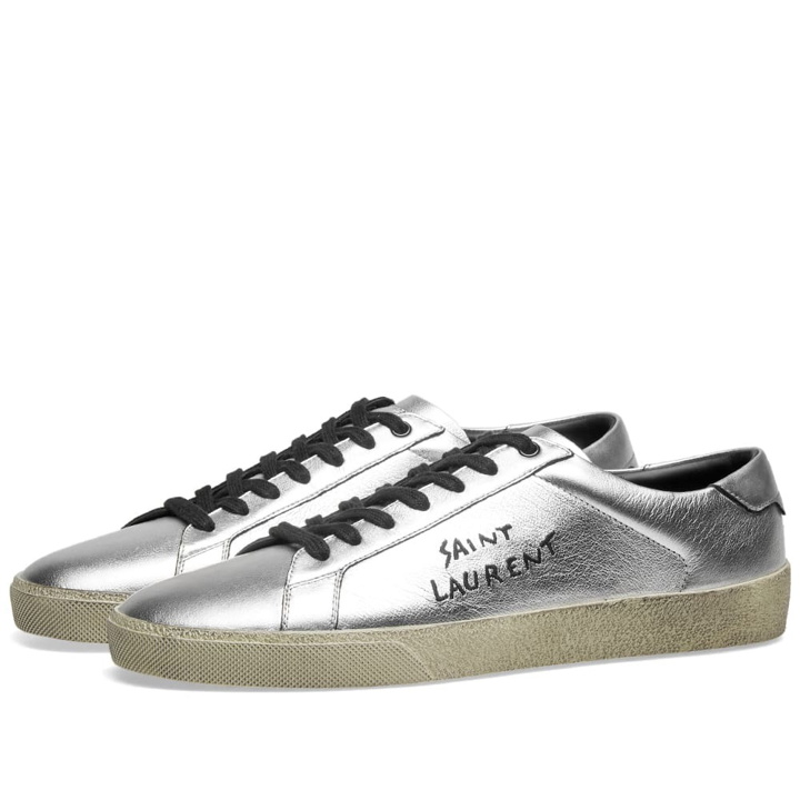 Photo: Saint Laurent SL-06 Signature Court Leather Sneaker