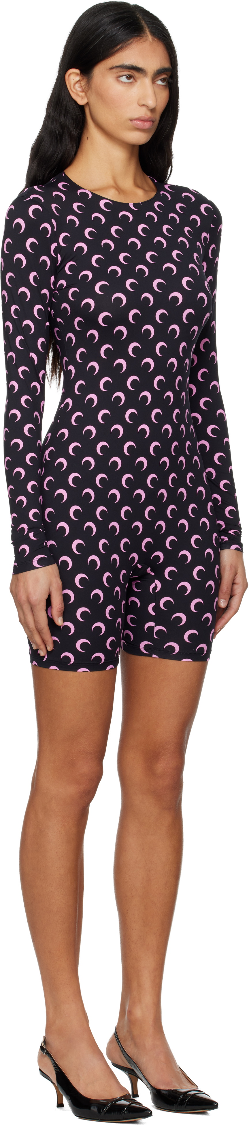 Marine Serre Black Moon Printed Jersey Jumpsuit