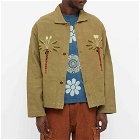 Story mfg. Men's Palm Tree Short on Time Jacket in Khaki Double Date