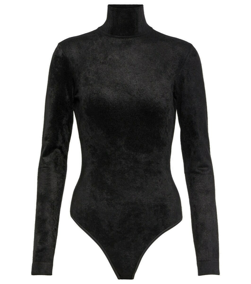 Alaïa Turtleneck velvet bodysuit ALAÏA