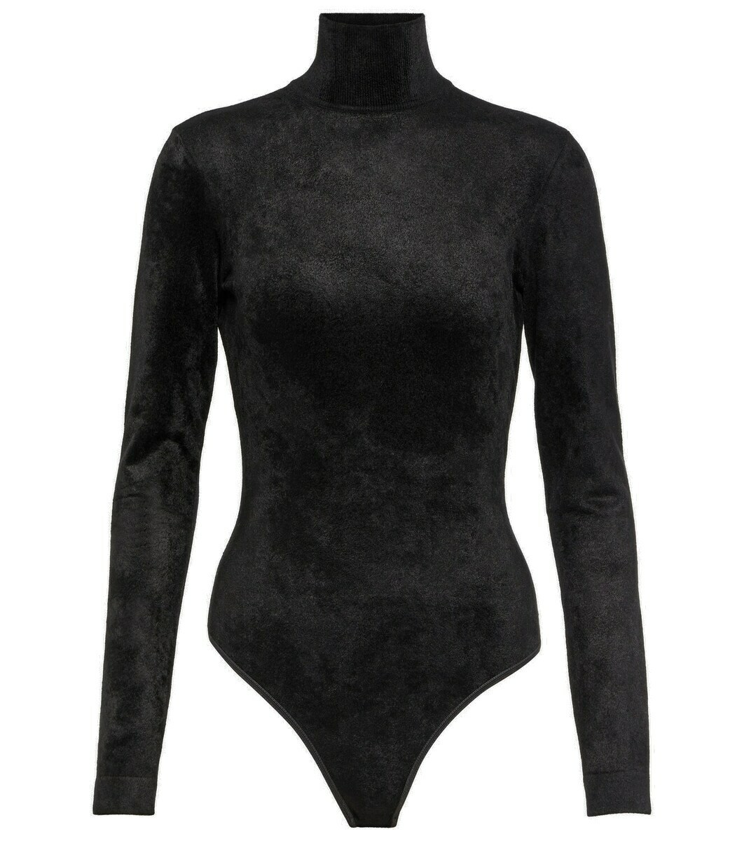 Alaïa Turtleneck velvet bodysuit ALAÏA