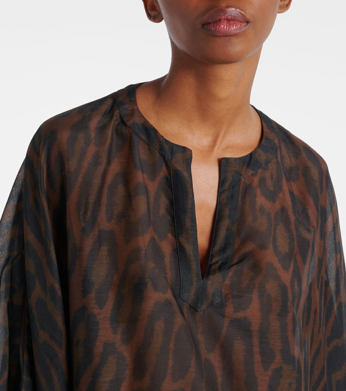 Tom Ford Leopard-print cotton and silk kaftan
