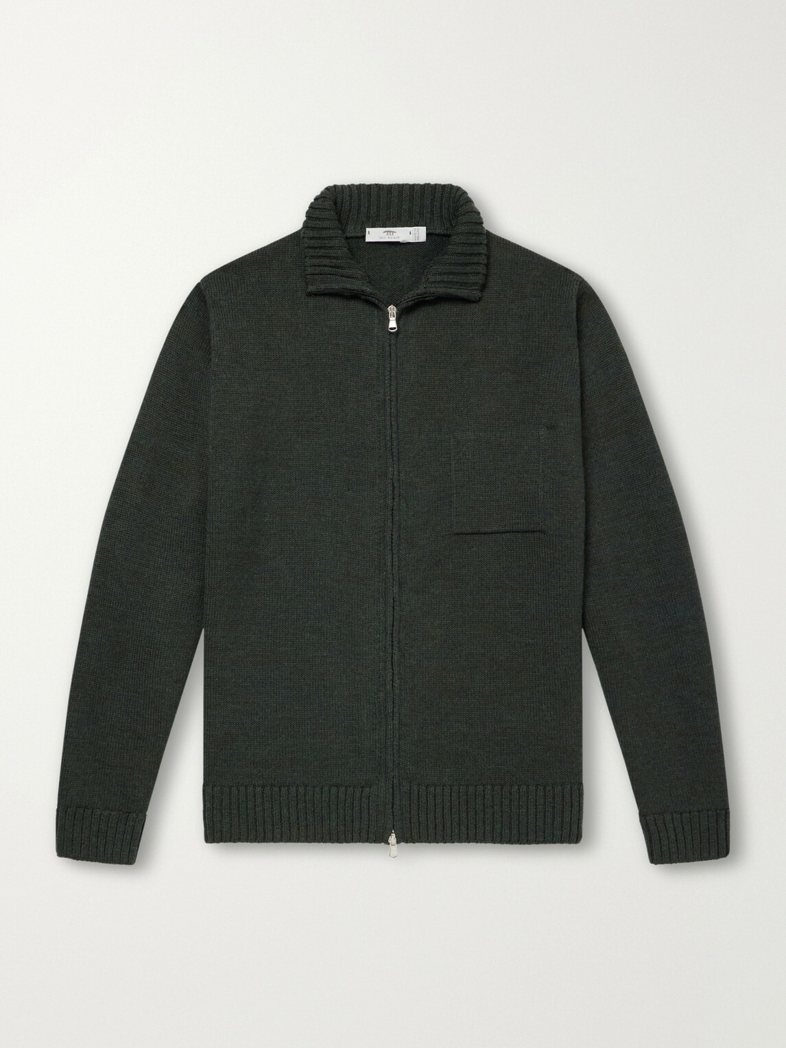 Inis Meáin - Wool and Linen-Blend Zip-Up Cardigan - Green