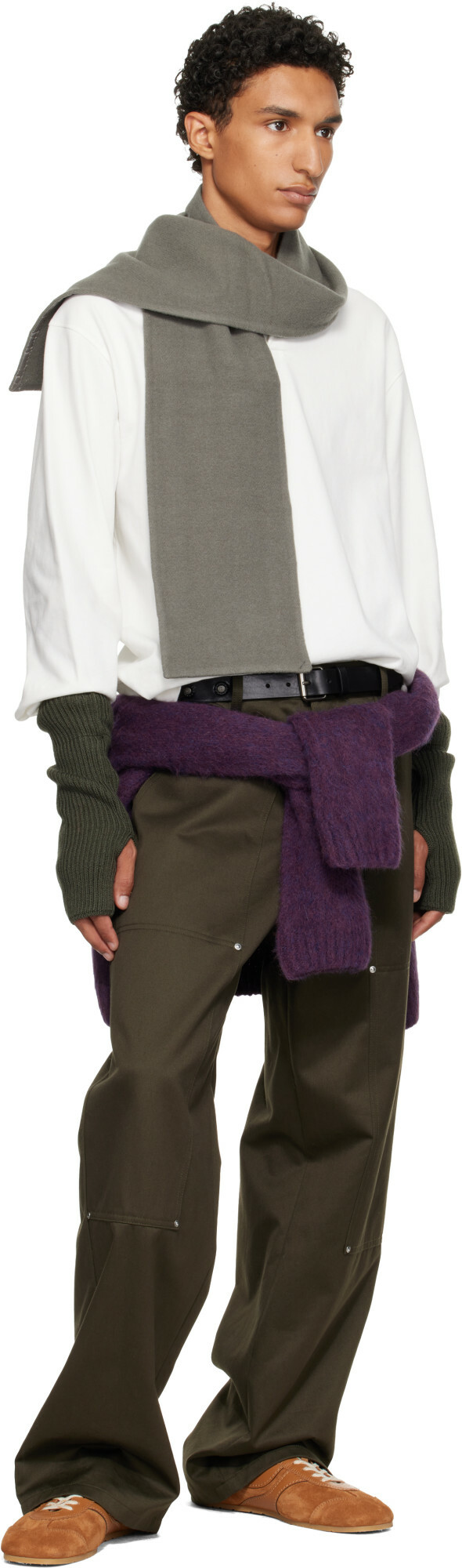 Rier Khaki Fingerless Gloves
