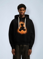 Palm Angels Spray Bear Loose Hooded Sweatshirt