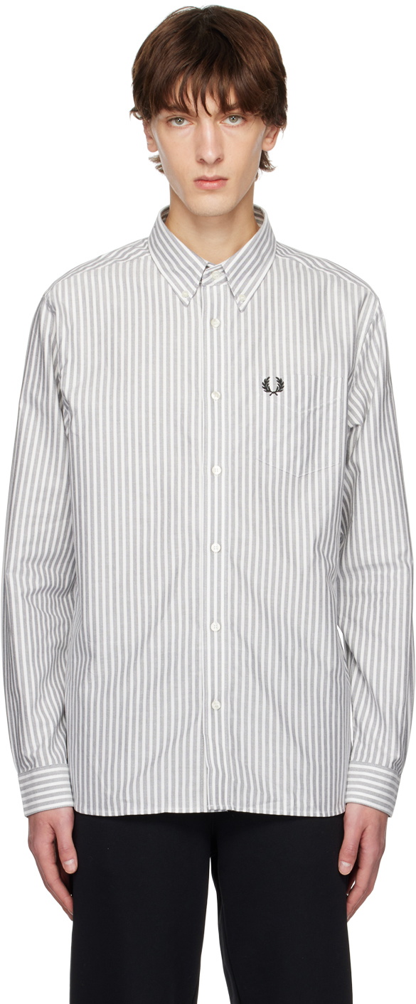 Fred Perry White & Black Oxford Shirt Fred Perry