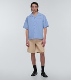 Marni - Leather-trimmed cotton shorts