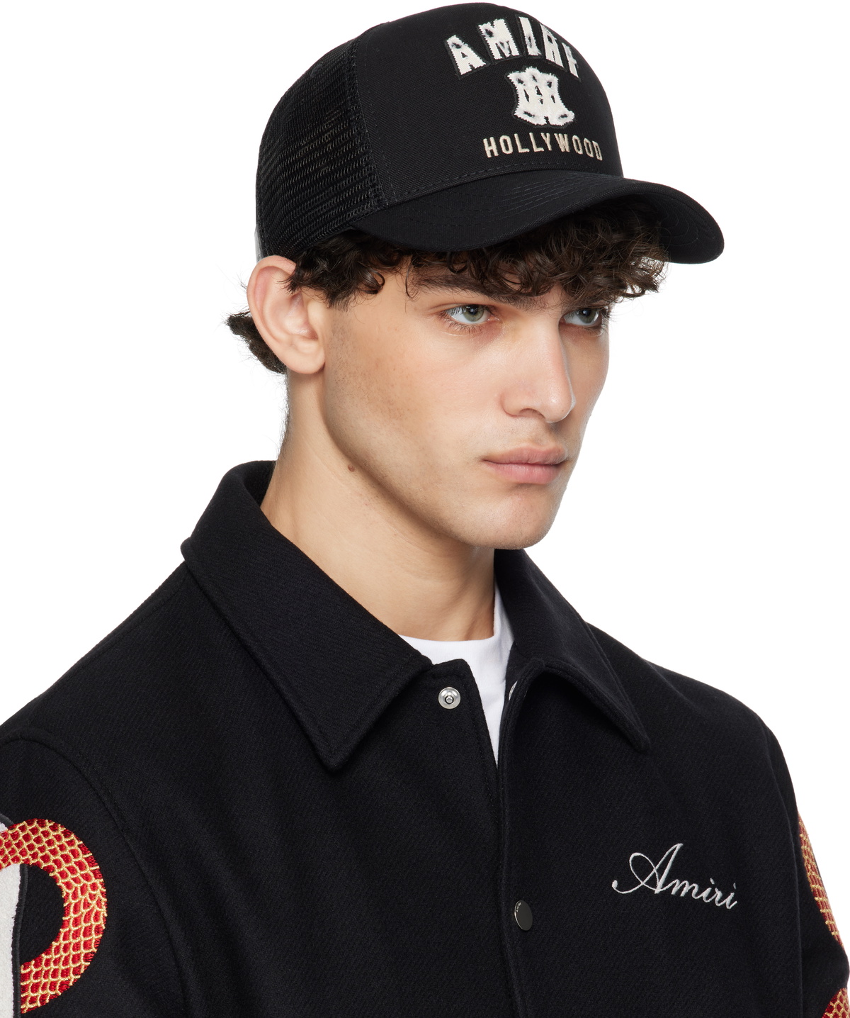 AMIRI Black 'MA' Hollywood Trucker Cap Amiri
