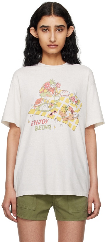 Photo: Re/Done Off-White Easy Picnic T-Shirt