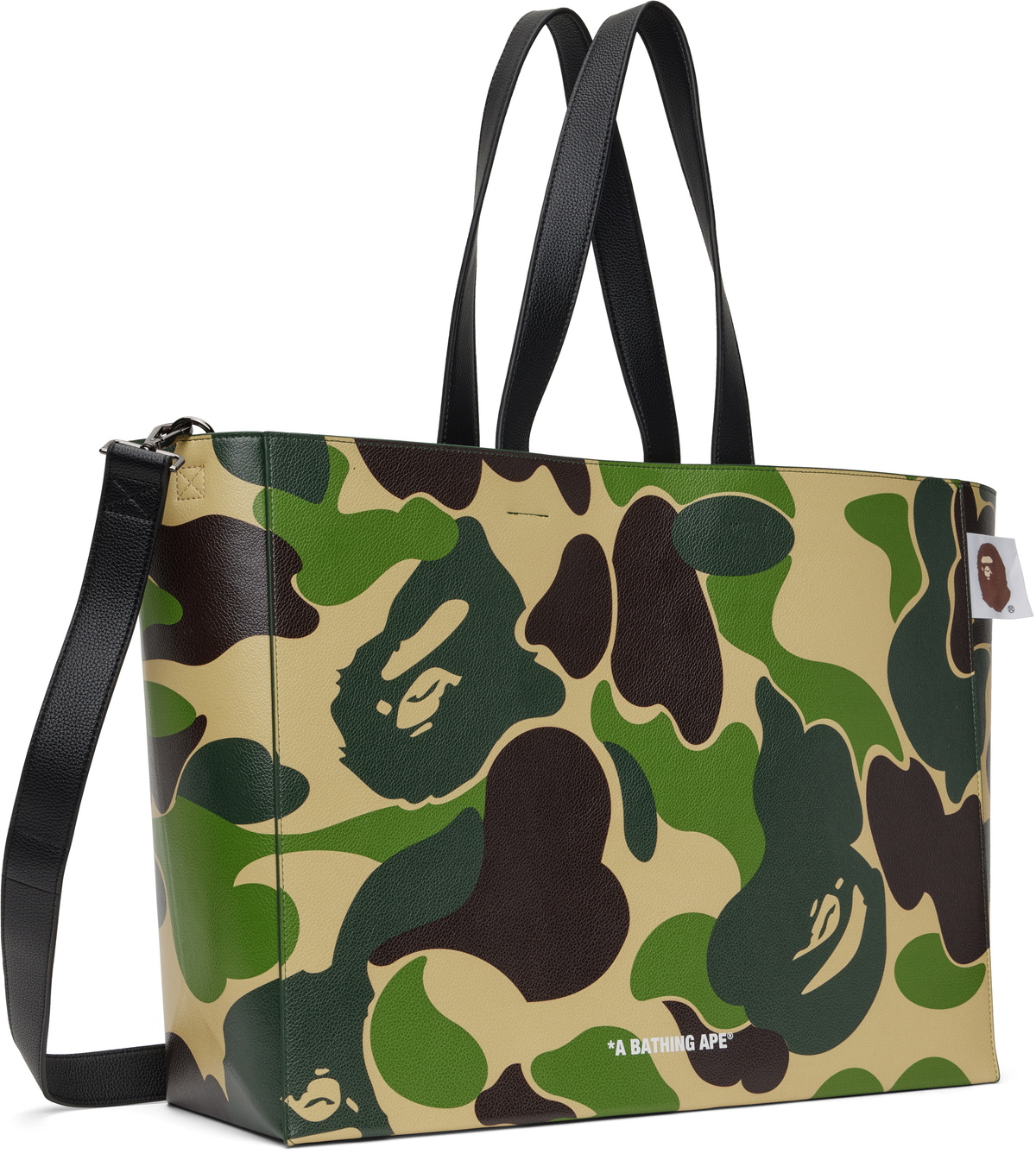 BAPE Khaki ABC Camo PU Leather Tote A Bathing Ape