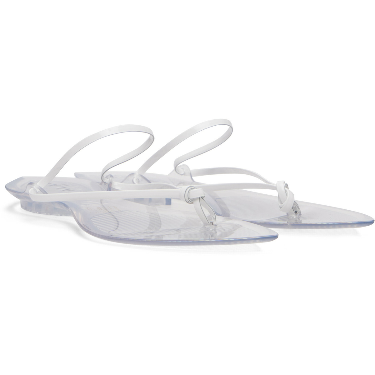 ALAÏA White Invisible Thong Sandals