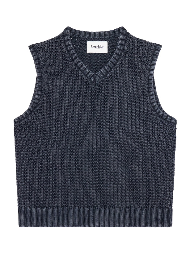 Photo: Corridor - Open-Knit Cotton Vest - Black