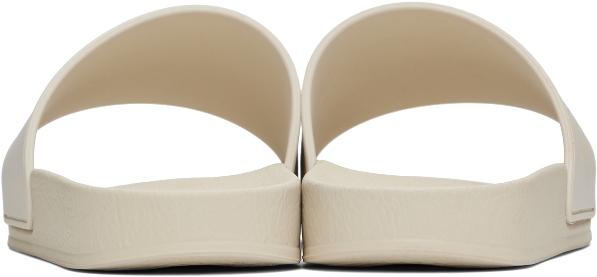 Palm Angels Beige Classic Logo Pool Slides