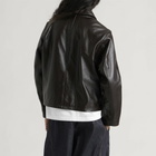 Sage Nation Men's Fold Leather Blouson in Dark Brown