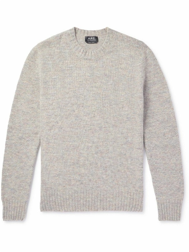 Photo: A.P.C. - Lucas Brushed Knitted Sweater - Gray