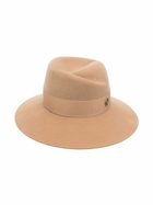Maison Michel Neutral Virginie Logo Fedora Hat