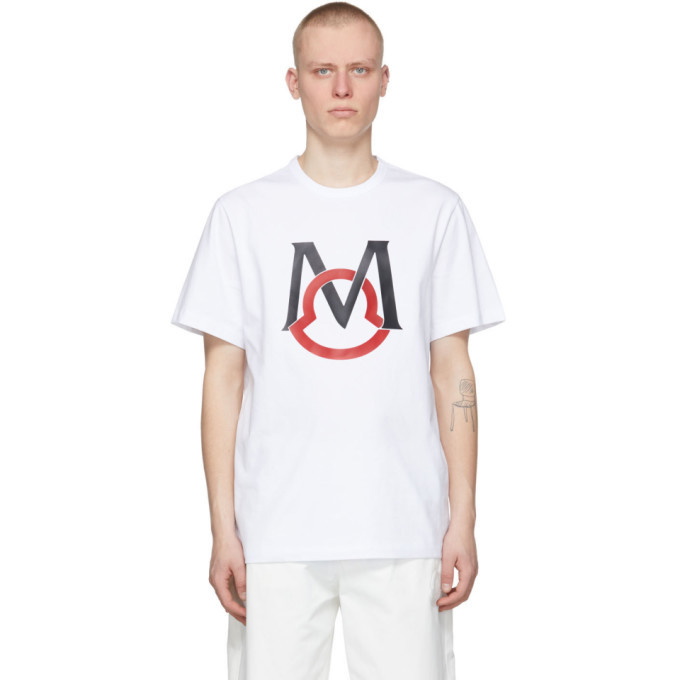 Photo: Moncler White Rubberized Print T-Shirt