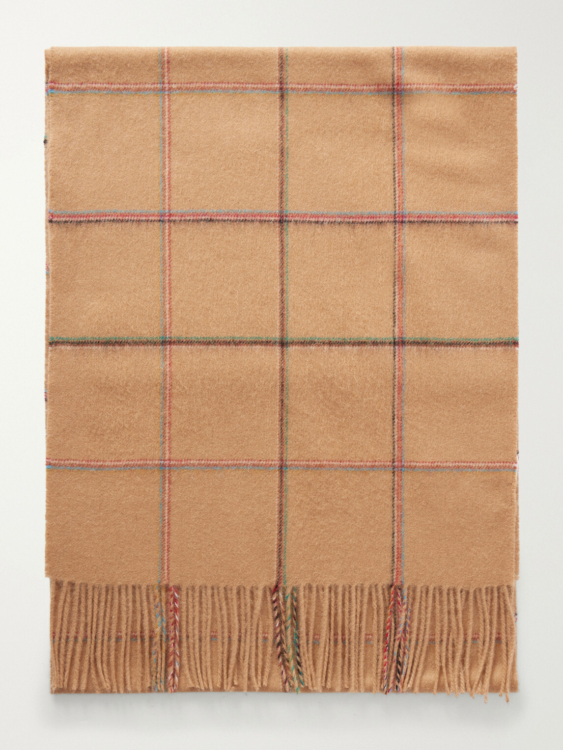 Paul Smith - Checked Wool and Cashmere-Blend Scarf - Brown
