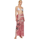 Acne Studios Pink Thin Printed Scarf