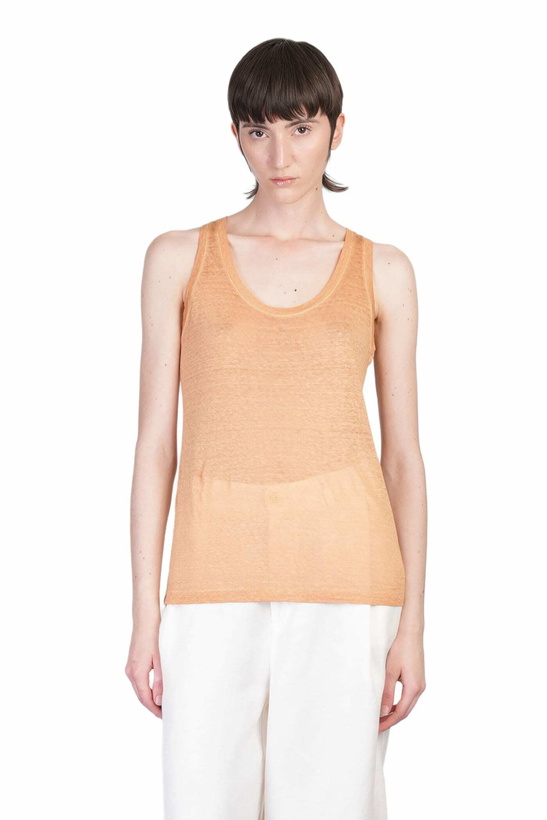 Photo: 120% Lino Tank Top In Orange Linen