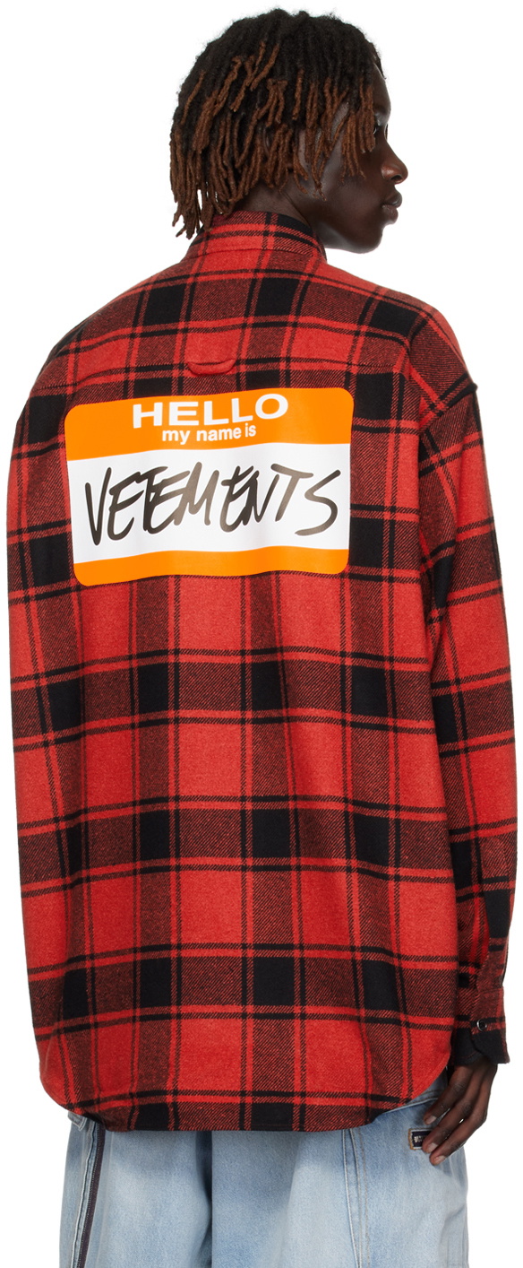 VETEMENTS Red & Black Check Shirt Vetements