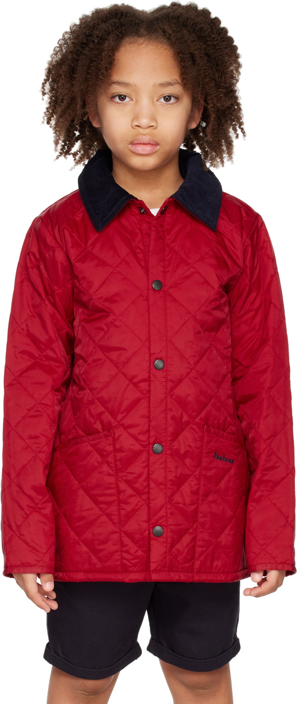 Barbour jacket kids red on sale