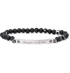 Alexander McQueen - Silver-Tone and Agate Beaded Bracelet - Black