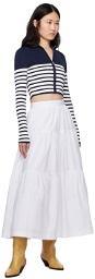 Staud White Sea Midi Skirt