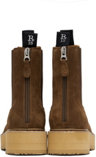 R13 Brown Single Stack Chelsea Boots