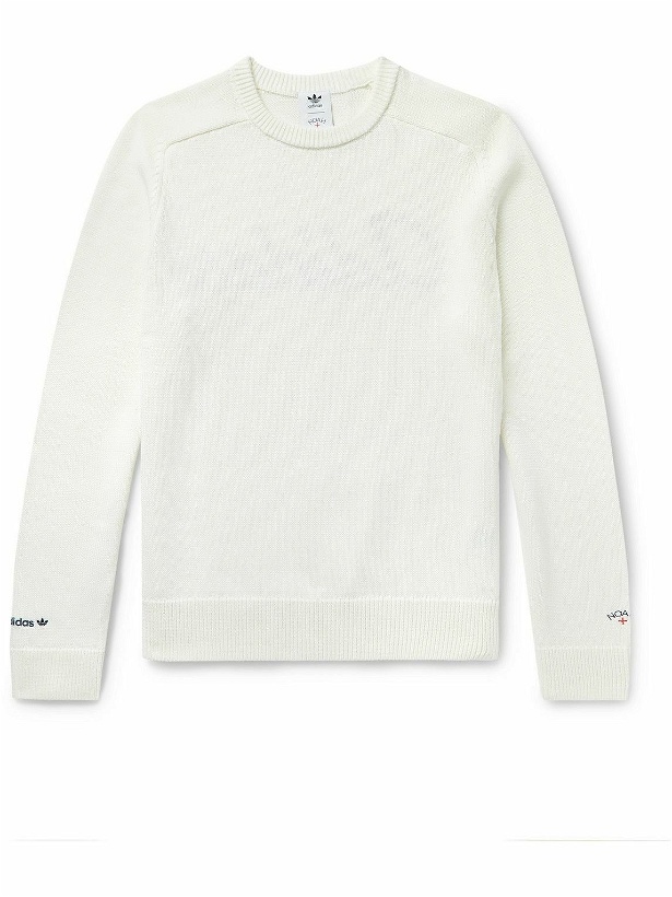 Photo: adidas Consortium - Noah Logo-Embroidered Crochet-Knit Cotton Sweatshirt - White