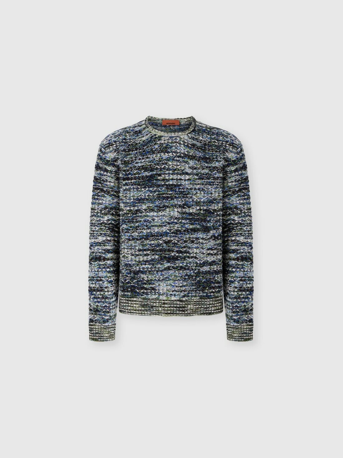 Missoni - Wool and viscose pullover with 3D texture, Men, Multicoloured