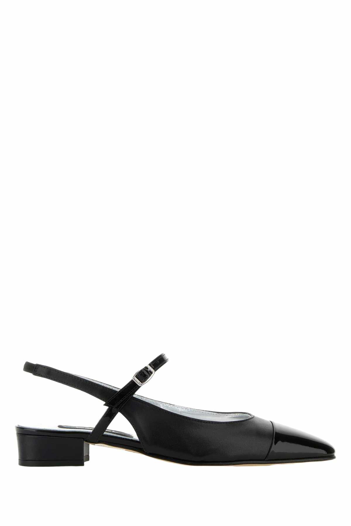 Carel Black Leather Oceano Ballerinas