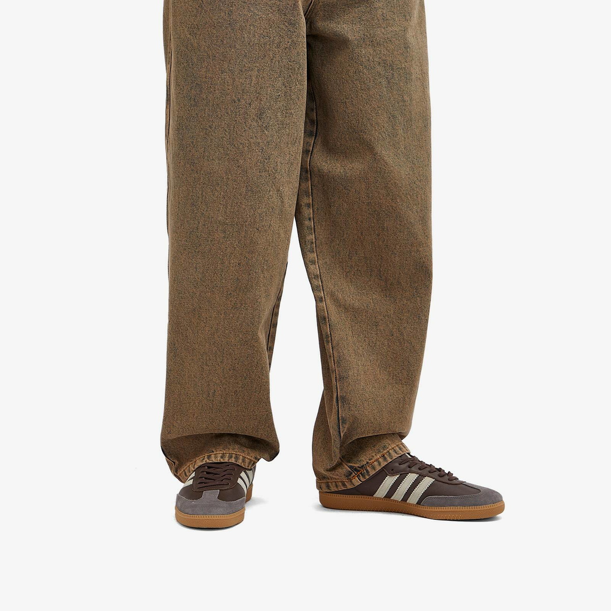 Adidas Men's Samba OG in Brown/Putty Grey/Gold Met.