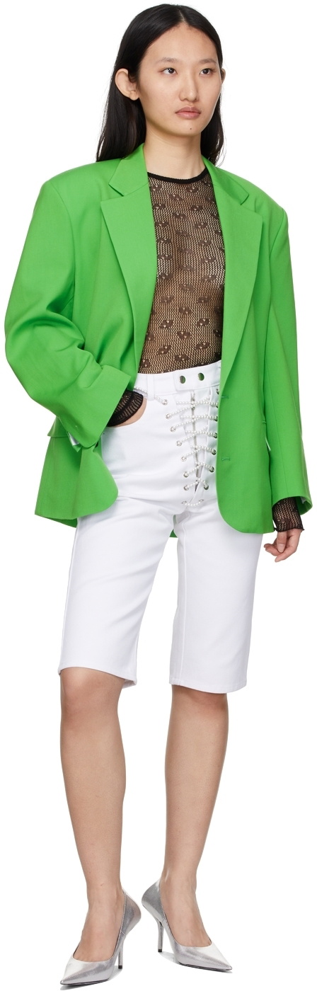 BONBOM Green Double Button Blazer