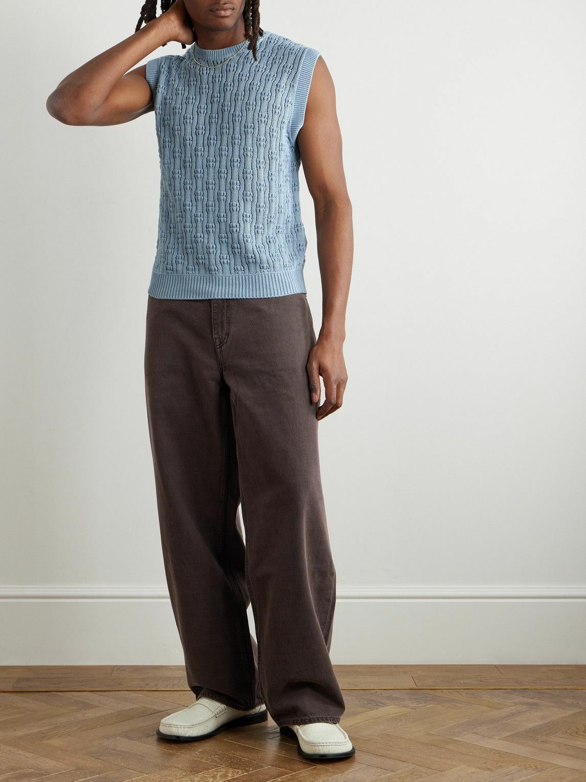 Marni - Crocheted Cotton Vest - Blue