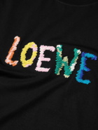 LOEWE - Slim Fit Logo-Embroidered Cotton-Jersey T-Shirt - Black