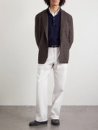 UMIT BENAN - Norman Flecked Cashmere and Silk-Blend Blazer - Brown
