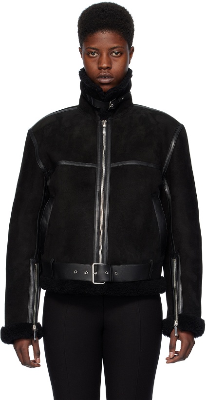 Photo: TOTEME Black Aviator Leather Jacket