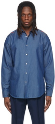 Paul Smith Blue Chambray Artist Stripe Shirt