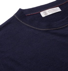 Brunello Cucinelli - Linen and Cotton-Blend T-Shirt - Navy