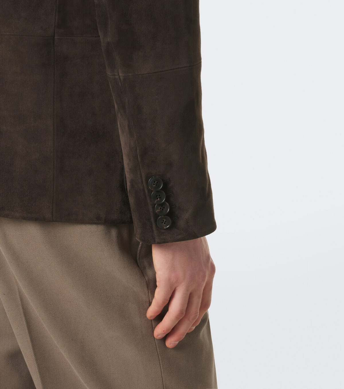 Yves Salomon Single-breasted suede jacket
