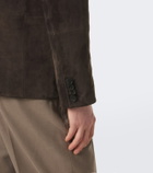 Yves Salomon Single-breasted suede jacket