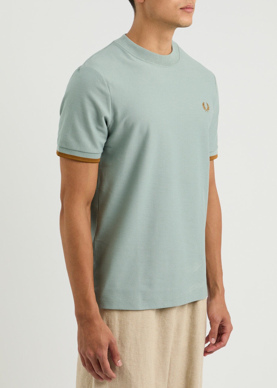 Fred Perry Logo-embroidered Cotton T-shirt Blue