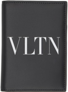 Valentino Garavani Black VLTN Passport Holder