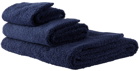 Tekla Navy Solid Three-Piece Towel Set