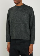Mki Miyuki Zoku Logo-embroidered Brushed Knit Jumper Charcoal