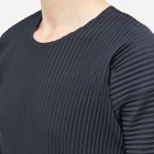 Homme Plissé Issey Miyake Men's Long Sleeve Pleated T-Shirt in Navy
