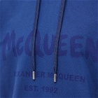 Alexander McQueen Men's Graffiti Logo Hoody in Midnight Blue