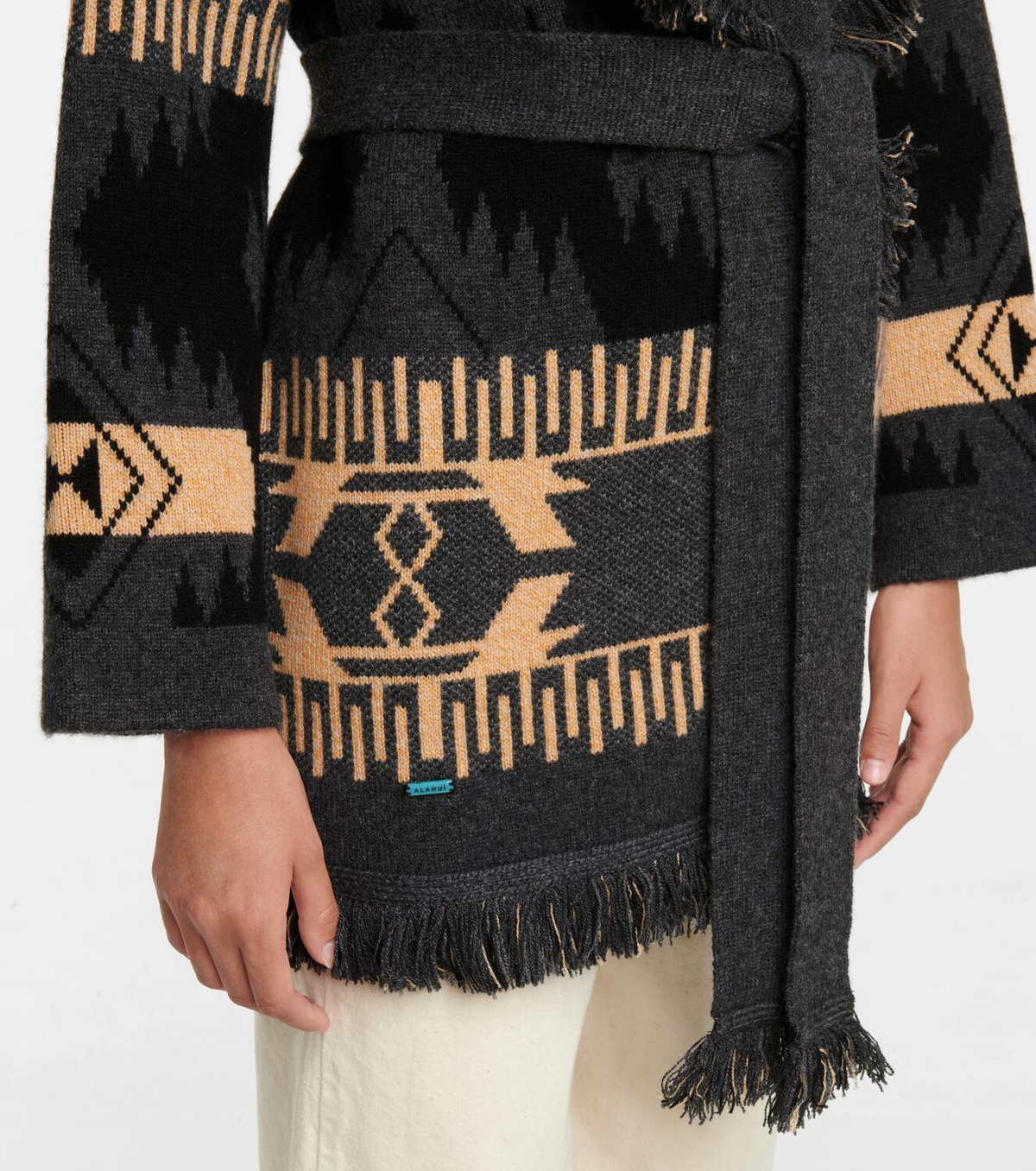 Alanui Icon cashmere-blend jacquard wrap cardigan Alanui